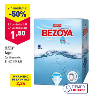 ALDI Bezoya Agua 8L oferta