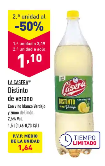 ALDI La Casera Distinto de verano 1,5L oferta