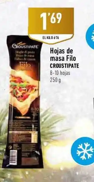 Hojas de masa filo croustipate