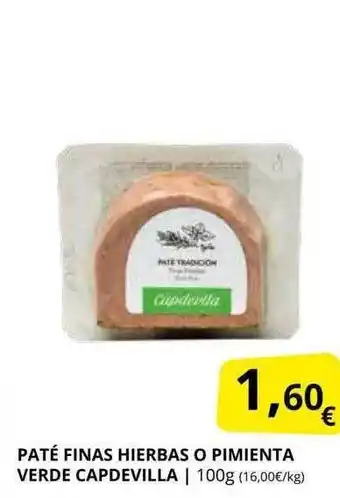 Supermercados MAS Paté finas hierbas o pimienta verde capdevilla oferta