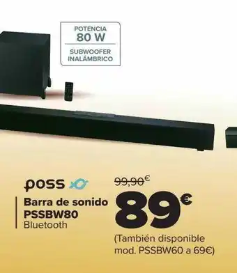 Carrefour Barra de sonido pssbw80 poss oferta
