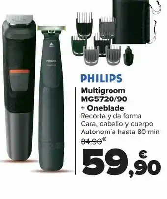 Carrefour Philips multigroom mg5720 90 + oneblade oferta