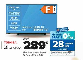 Carrefour Toshiba tv 43ua3d63dg oferta