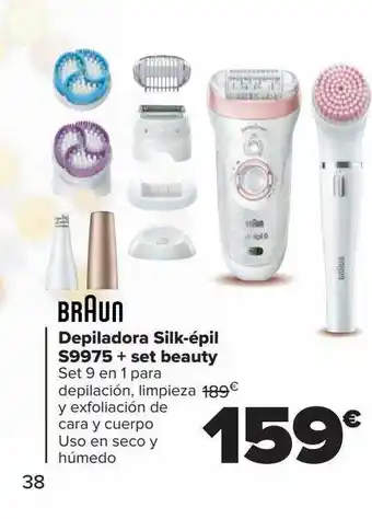 Carrefour Braun depiladora silk-épil s9975 + set beauty oferta
