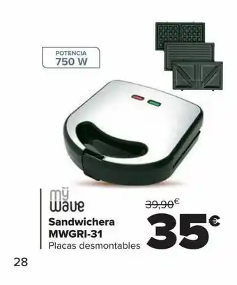 Carrefour Mÿ wave sandwichera mwgri-31 oferta