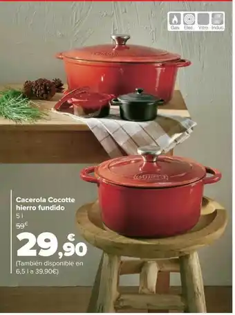 Carrefour Cacerola cocotte hierro fundido oferta