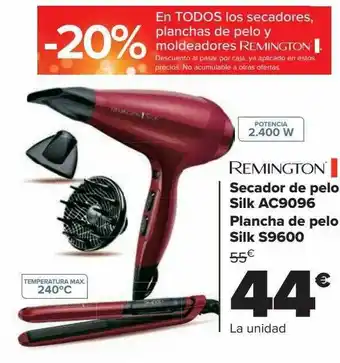 Carrefour Remington secador de pelo silk ac9096 plancha de pelo silk s9600 oferta