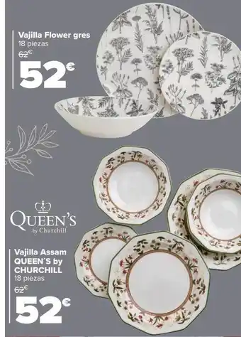 Carrefour Vajilla flower gres vajilla assam queen's by churchill oferta