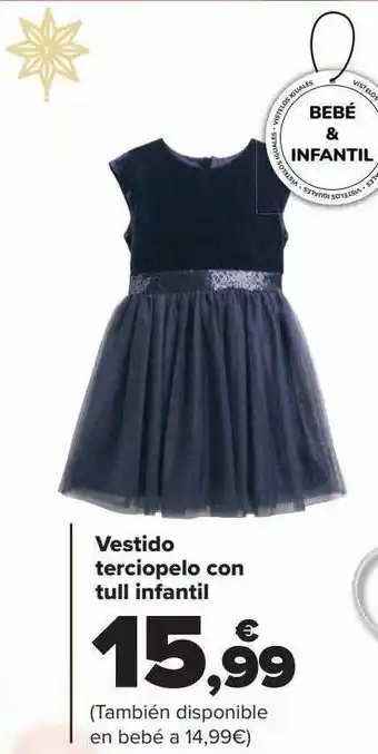 Carrefour Vestido terciopelo con tull infantil oferta