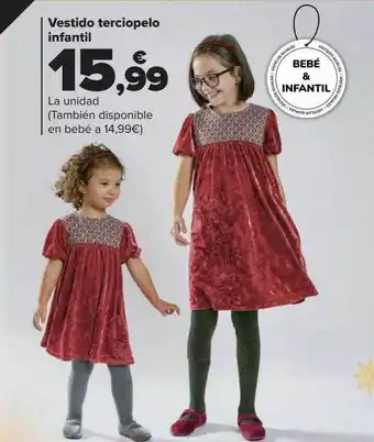 Carrefour Vestido terciopelo infantil oferta