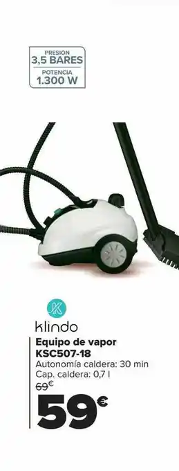 Carrefour Klindo equipo de vapor ksc507-18 oferta