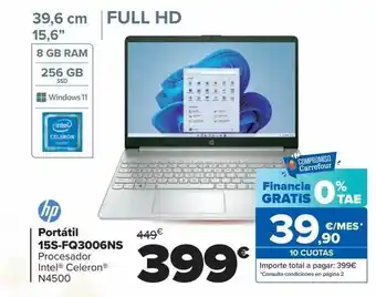 Carrefour Portátil 15s-fq3006ns hp oferta