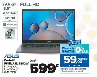 Carrefour Asus portátil f515ja-ej2882w oferta