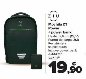 Carrefour Mochila zt power + power bank oferta