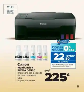 Carrefour Canon multifunción pixma g3520 oferta