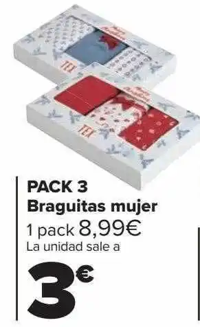 Carrefour Pack 3 braguitas mujer oferta