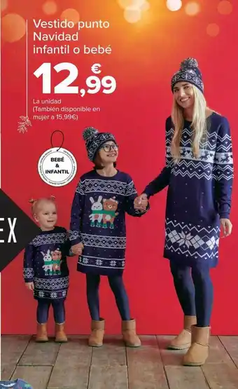 Carrefour Vestido punto navidad infantil o bebé oferta