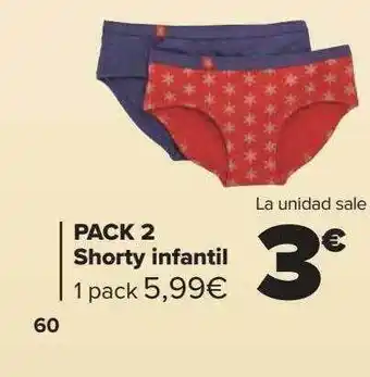 Carrefour Pack 2 shorty infantil oferta