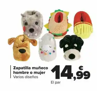 Carrefour Zapatilla muñeco hombre o mujer oferta