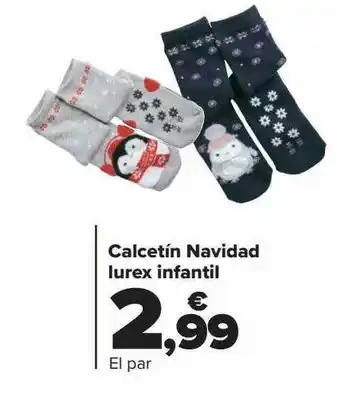 Carrefour Calcetín navidad lurex infantil oferta