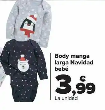 Carrefour Body manga larga navidad bebé oferta