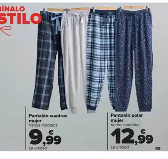 Carrefour Pantalón cuadro mujer pantalón polar mujer oferta