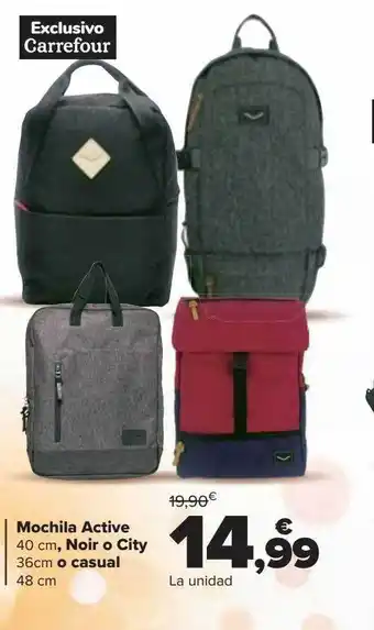 Carrefour Mochila active noir o city o casual oferta