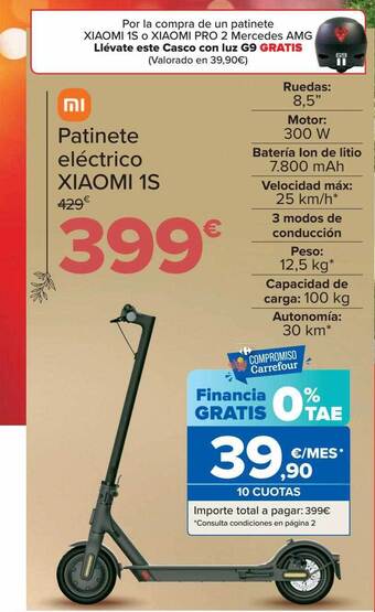 Carrefour Patinete eléctrico xiaomi 1s oferta