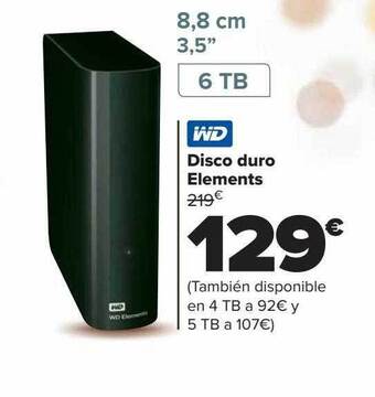 Carrefour Disco duro elements wd oferta