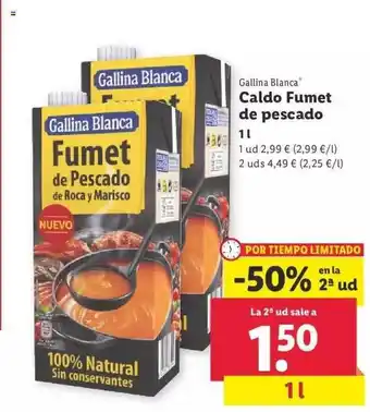 Lidl Gallina blanca caldo fumet de pescado oferta