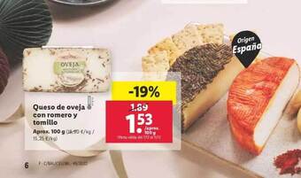 Lidl Queso de oveja con romero y tomillo oferta
