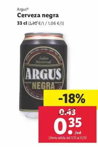 Lidl Argus cerveza negra oferta