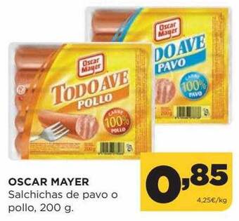 Alimerka Oscar mayer salchichas de pavo o pollo. oferta