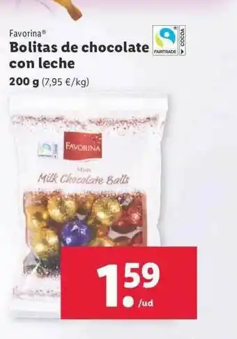 Lidl Favorina bolitas de chocolate con leche oferta
