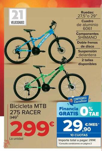 Carrefour Bicicleta mtb 275 racer oferta