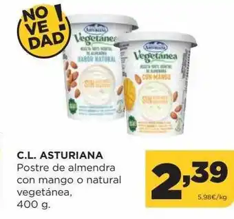 Alimerka C.l. asturiana postre de almendra con mango o natural vegetánea oferta