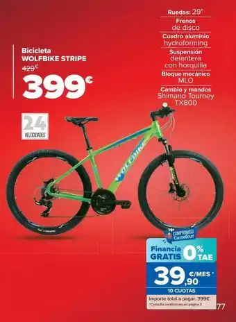 Carrefour Bicicleta wolfbike stripe oferta