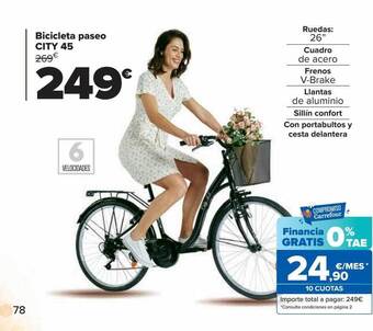 Carrefour Bicicleta paseo city 45 oferta