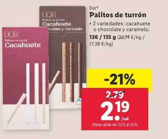 Dor palitos de turrón