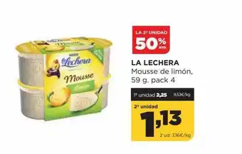 Alimerka La 2a unidad 50% dto la lechera mousse de limón pack 4 oferta