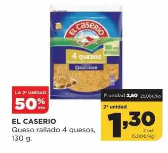Alimerka La 2a unidad 50% dto el caserio queso rallado 4 quesos oferta