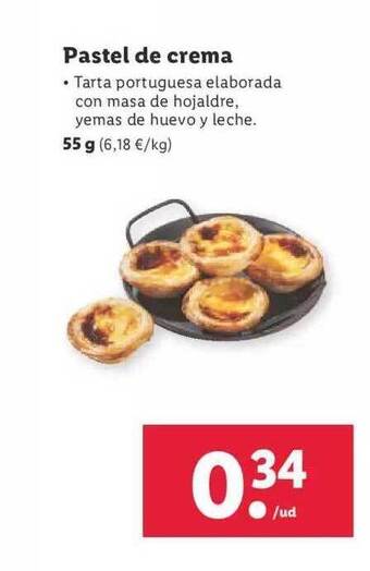 Lidl Pastel de crema oferta