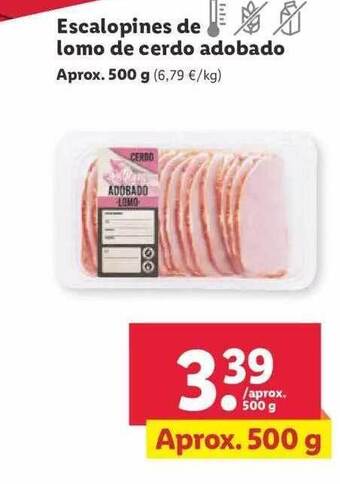 Lidl Escalopines de lomo de cerdo adobado oferta