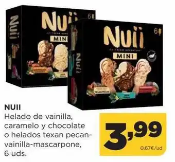 Alimerka Nuii helado de vainilla caramelo y chocolate o helados texan pecan-vainilla-mascarpone oferta