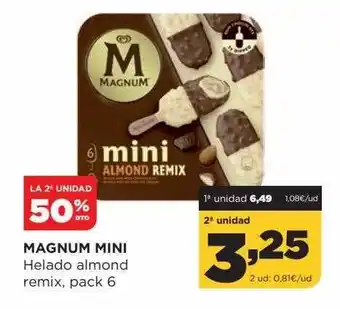 Alimerka La 2a unidad 50% dto magnum mini helado almond remix pack 6 oferta