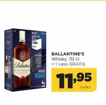 Alimerka Ballantine's whisky + 1 vaso gratis oferta