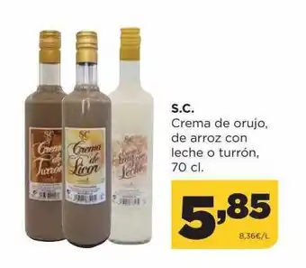 Alimerka S.c. crema de orujo de arroz con leche o turrón oferta