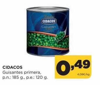 Alimerka Cidacos guisantes primera oferta