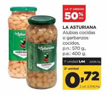 Alimerka La 2a unidad 50% dto la asturiana alubias cocidas o garbanzos cocidos oferta