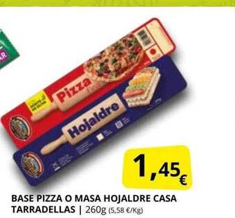 Supermercados MAS Base pizza o masa hojaldre casa tarradellas oferta
